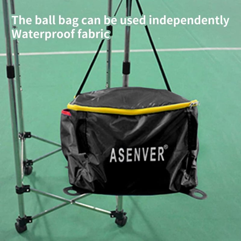 ASENVER عربة كرات التنس القابلة للإزالة مع عجلات سلة تحمل حتى 160 كرة للتنس - Image 5